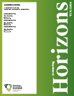 Journal cover for Accounting Horizons