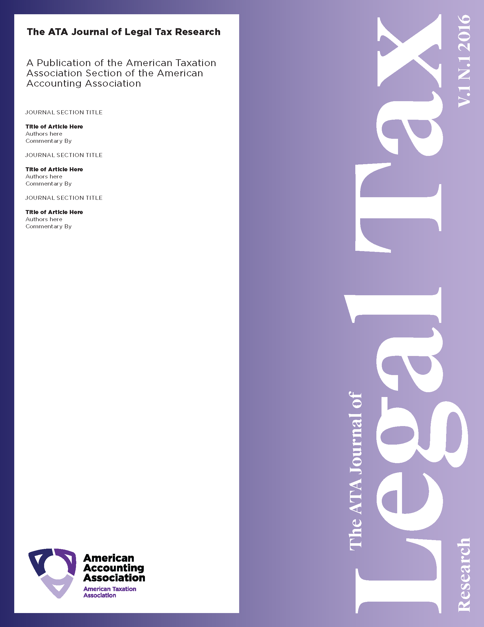 The ATA Journal of Legal Tax Research
